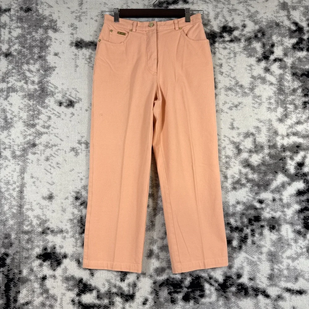 St John Sport Marie Gray Pants Womens Size 4 Light Orange‎ Straight Stretch